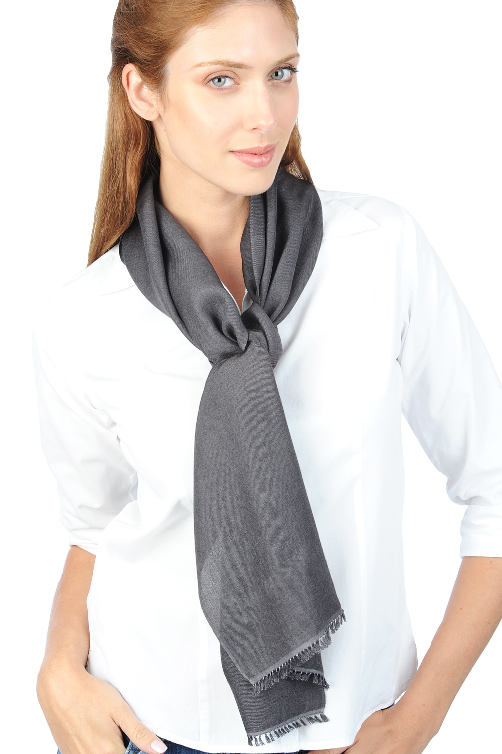 Cashmere & Silk accessories scarf mufflers scarva carbon 170x25cm